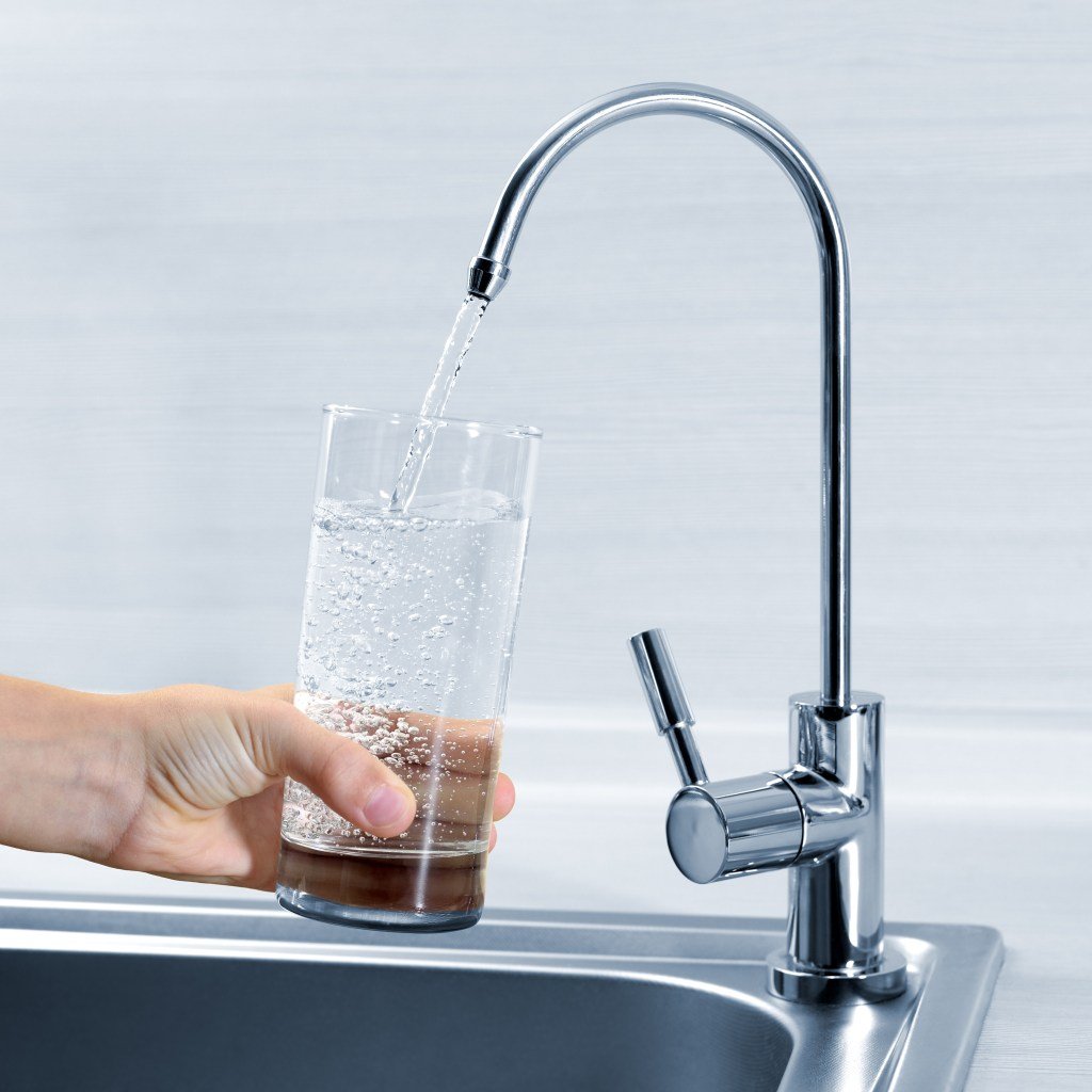 Clean filtered water from a home water filtration system